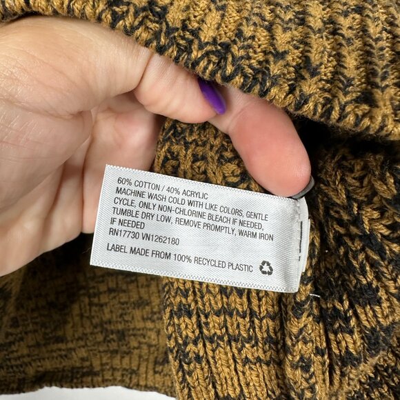 2/$30 a new day Chunky Knit V-Neck Cardigan Brown Marl Small #A0617 TRB3 - Picture 6 of 8